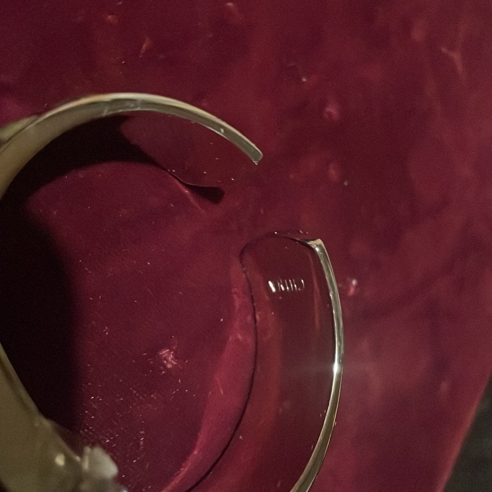 Silver Tone Quartz Watch Rectangular Green Bangle… - image 4